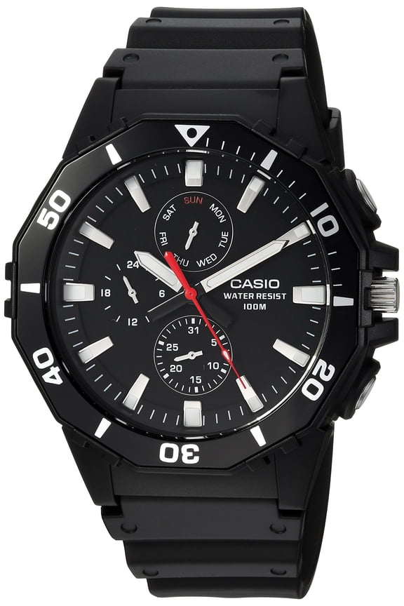 Men's MRW-400H-1AVCF Sports Analog Display Analog Quartz Black Watch