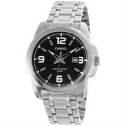 Casio Men s Silver Stainless Steel Watch with Blue Dial - MTP-1314D-1AV