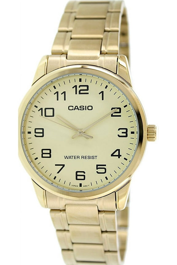 Men's MTPV001G-9B Gold Stainless Steel Metal Quartz Fashion Analog Watch