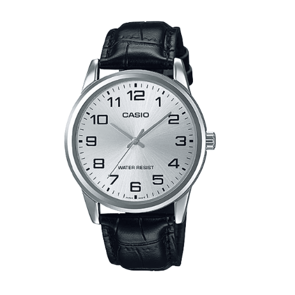 Casio Men's MTPV001L-7B Black Leather Bnd Quartz Fashion Analog Watch