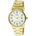 thumbnail image 1 of Casio Men's MTPV002G-7B2 Gold Stainless-Steel Black Dial Quartz Analog Fashion Watch, 1 of 2