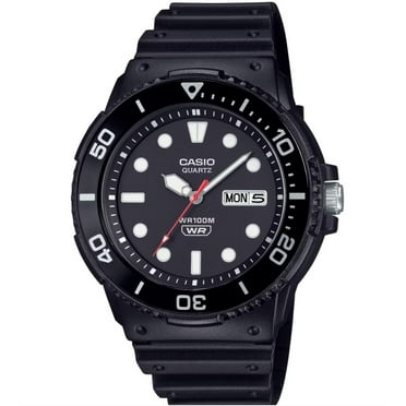 Casio Men's Marine Style Analog Watch with Black Aluminium Rotating Bezel - MRW230H-1E1V