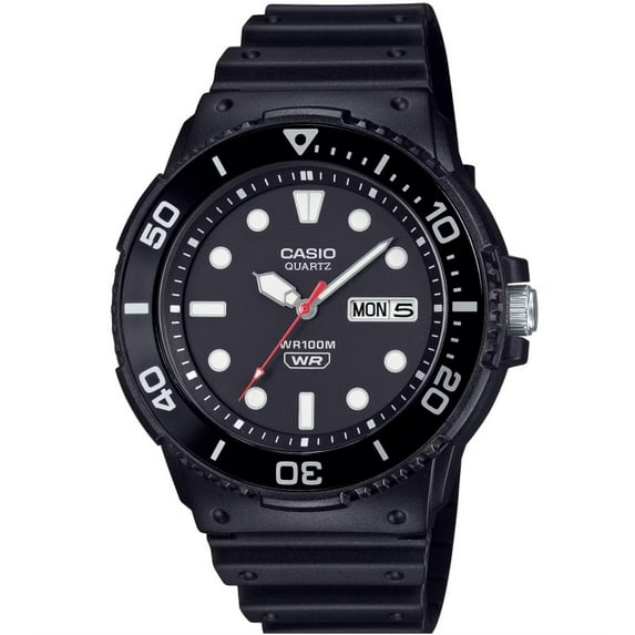 Casio Men's Marine Style Analog Watch with Black Aluminium Rotating Bezel - MRW230H-1E1V