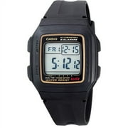 Casio Mens Multi-Function Alarms Digital Sport Watch, Black and Gold F201WA-9A