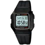 Casio Men's Multi-Function Alarms Digital Sport Watch, Black and Silver F201WA-1A