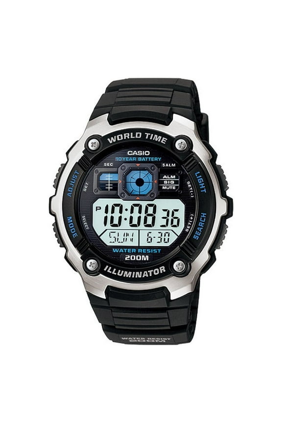 Men's Multi-Functional Digital Black Resin Band Sport Watch AE-2000W-1AVCF