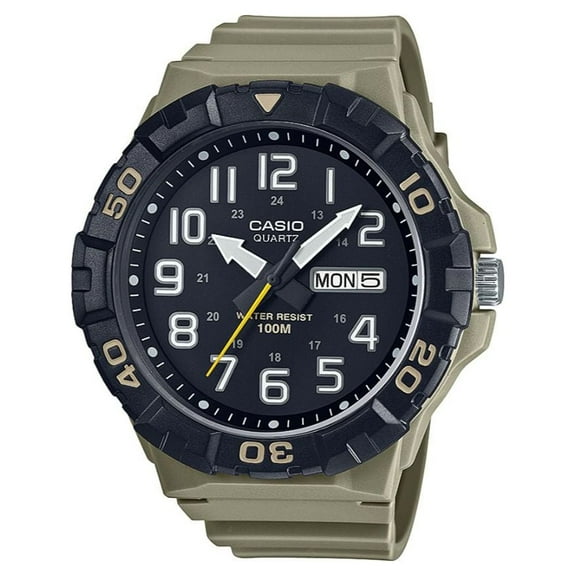 Casio Men's Over-Sized Diver Style Analog Sport Watch Tan/Black- MRW210H-5AV