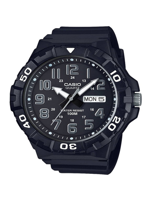 Men's Oversized Dive Style Watch, Black/Silver MRW210H-1AV