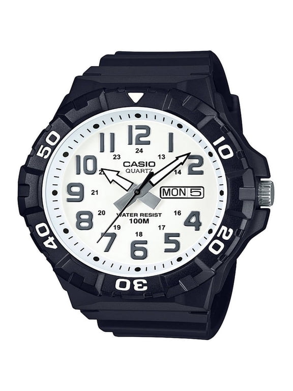 Men's Oversized Dive Style Watch, Black/White MRW210H-7AV