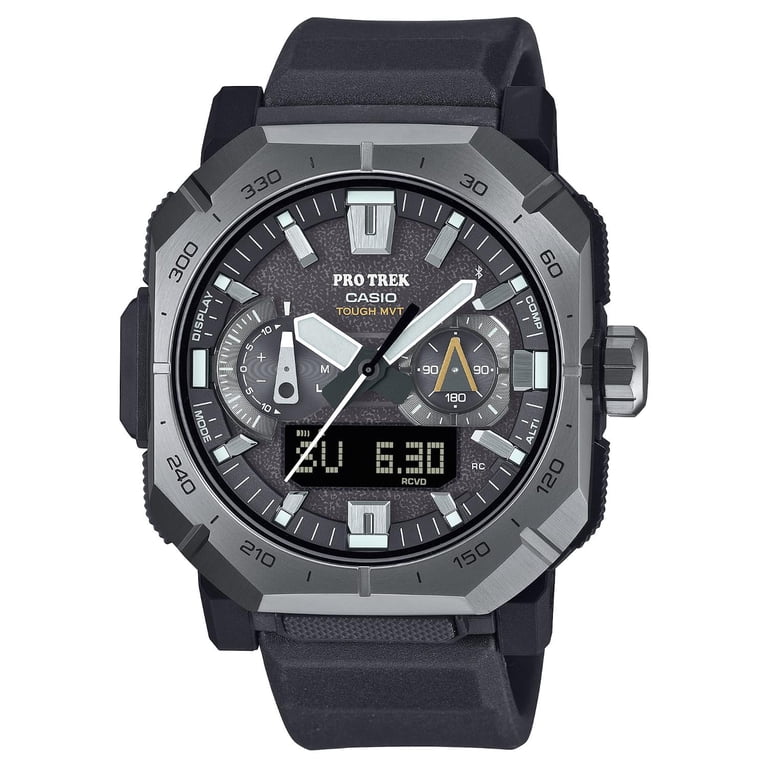 Casio, Men's Pro Trek Solar Atomic Watch, Triple Sensor, Black