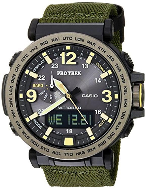 Tilsætningsstof tønde Tryk ned Casio Men's Pro Trek Solar Powered Triple Sensor Watch, Blue Silicone Strap  - Walmart.com