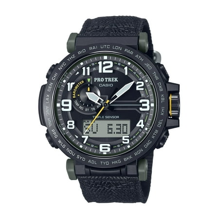Casio Men's Pro Trek Triple-Sensor Solar Powered Cloth Strap Watch PRG601YB-3