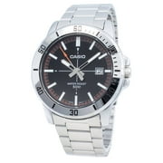 Casio Mens Quartz Black Dial Stainless Steel Watch MTPVD01D-1E2V