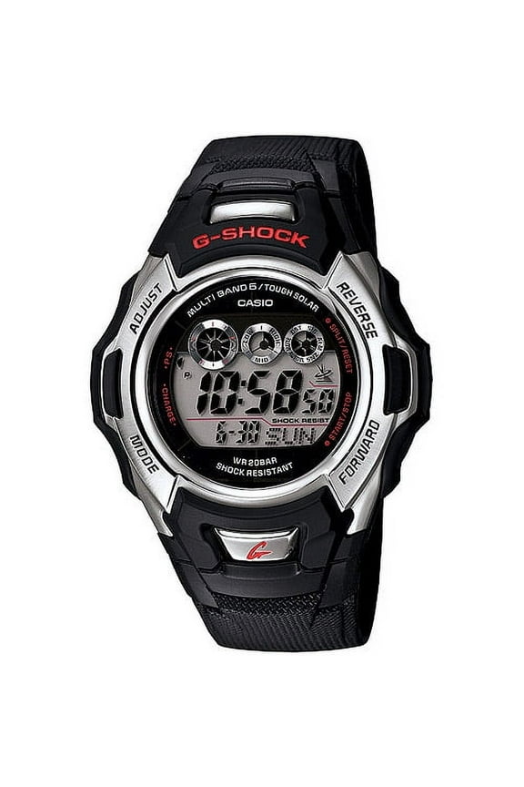 Casio Men's Solar Atomic Digital Black and Silver G-Shock Watch GWM500A-1