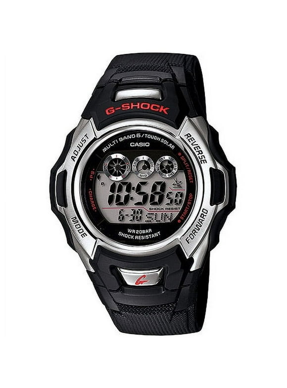 Casio Men's Solar Atomic Digital Black and Silver G-Shock Watch GWM500A-1