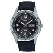 CASIO Men's Solar Powered Analog Watch, Black Nylon Strap