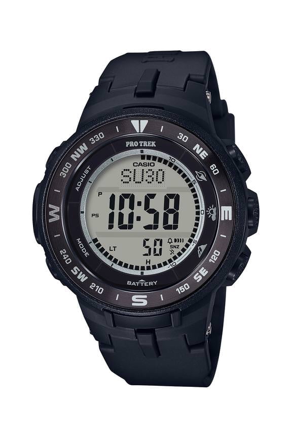 Men's Solar Powered Triple Sensor Black Pro Trek Watch PRG330-1
