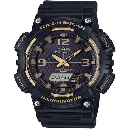 Casio Men's Solar Sport Combination Black and Gold Watch AQS810W-1A3V