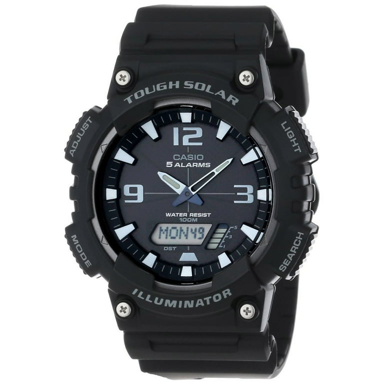Casio Men's Solar Powered Analog Watch, Black Nylon Strap 