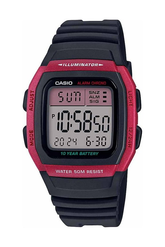 Men's Sport Digital Watch, Black/Red W96H-4AV