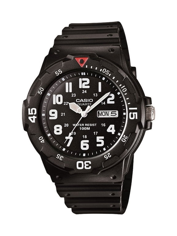 Men's Sport Plastic Wrap Wristwatch, Black