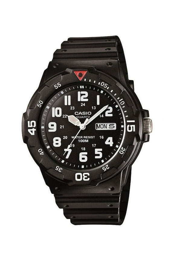 Men's Sport Plastic Wrap Wristwatch, Black