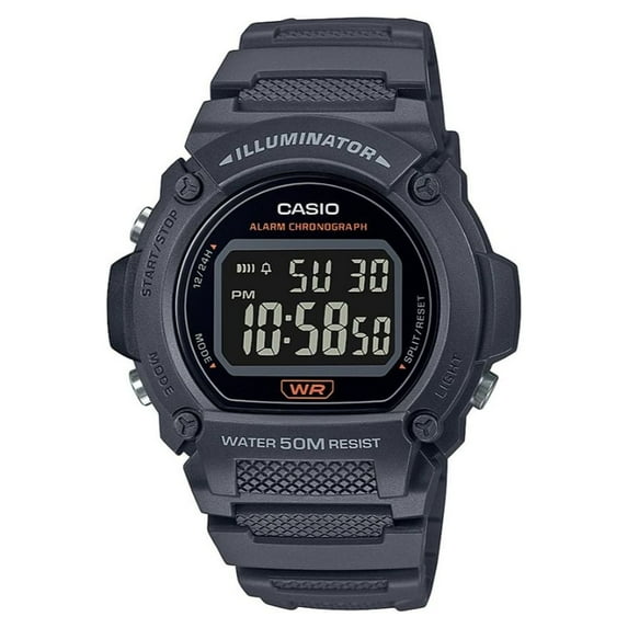 Casio Men's Sports Digital Quartz 7-yr Battery Black Resin Watch W219H-8BV
