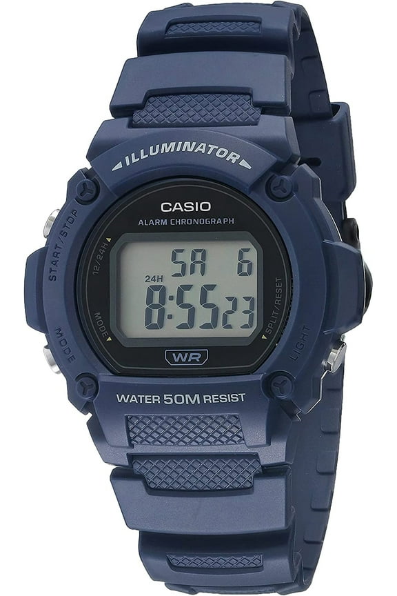 Men's Sports Digital Quartz 7-yr Battery Blue Resin Watch W219H-2AV