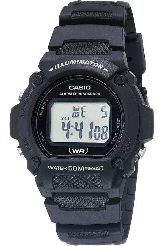 Men's Sports Digital Quartz Black Resin Watch W219H-1AV