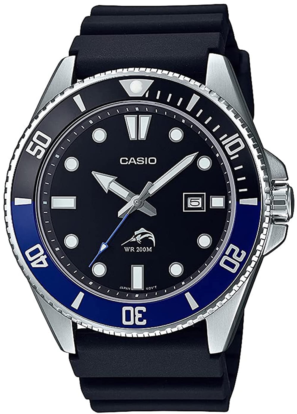 Afleiding mozaïek Besmettelijk Casio Men's Sports Quartz 200m Stainless Steel/Black Resin Watch  MDV106B-1A2V - Walmart.com