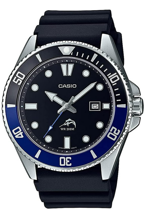 Men's Sports Quartz 200m Stainless Steel/Black Resin Watch MDV106B-1A1V