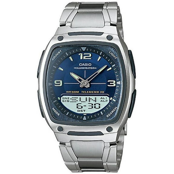 Casio Men's Stainless Steel Analog-Digital Sport Watch, Blue Dial AW81D-2AV
