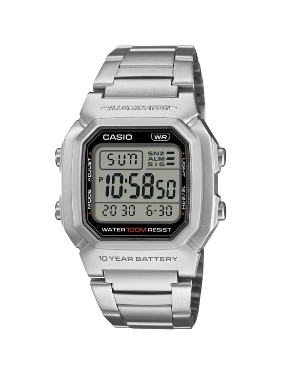 Men's Stainless-Steel Digital 10-year Battery 100M WR W800HD-1AVKC