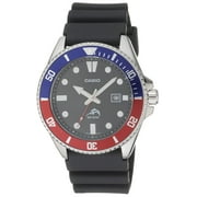 Casio Mens Stainless Steel Quartz Watch with Resin Strap, Black, 26 Model MDV-106B-1A2VCF