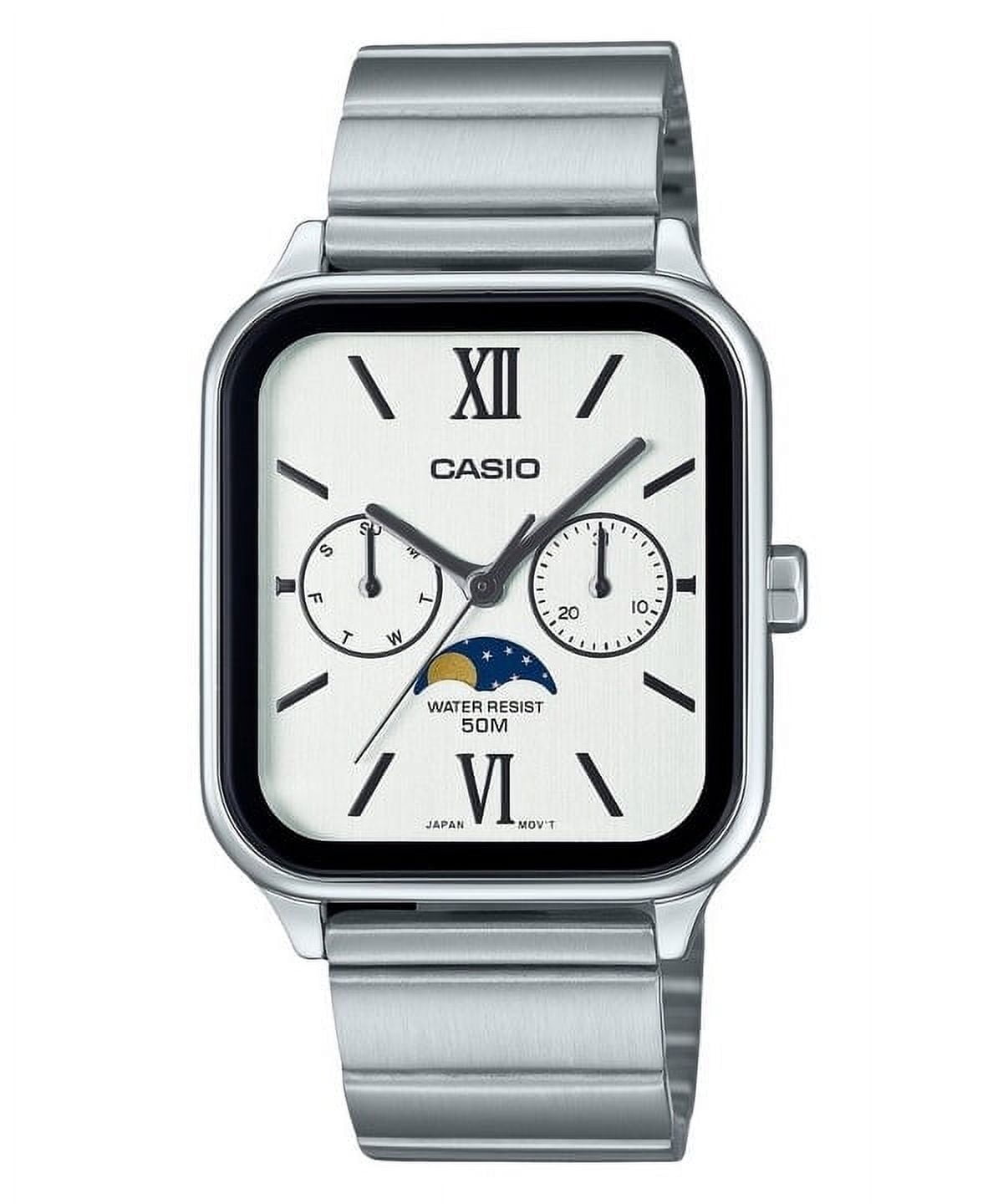 Casio Men's Stainless Steel White Dial Quartz Wristwatch