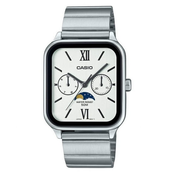 Casio Men's Stainless Steel White Dial Quartz Wristwatch