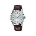 thumbnail image 1 of Casio Men's Standard Stainless Steel Brown Leather Band Silver Bezel Watch MTPV002L-7B2, 1 of 2
