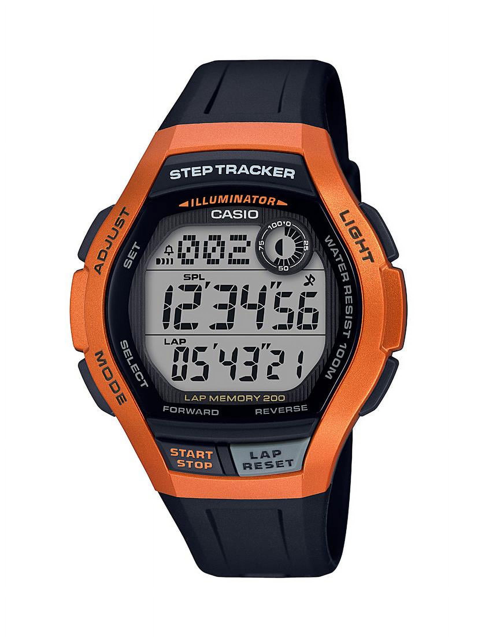Casio Men s Step Tracker Watch Orange WS2000H 4AV Walmart