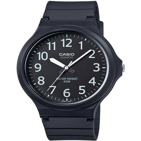 Casio Men's Super-Easy-Reader Watch, Black/White Accents MW240-1BV