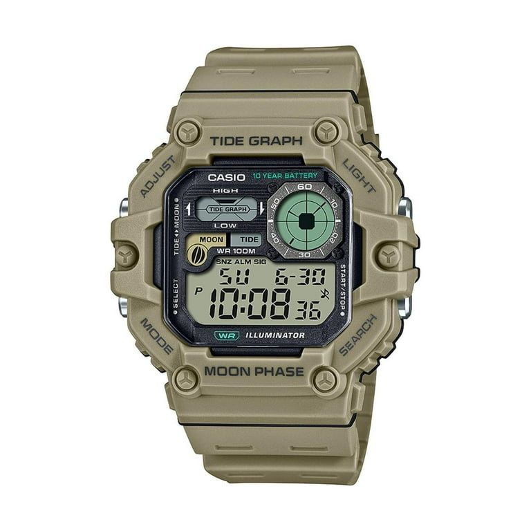 Casio Men s Tan Tide Graph Digital Sport Watch WS 1700H 5AVCF