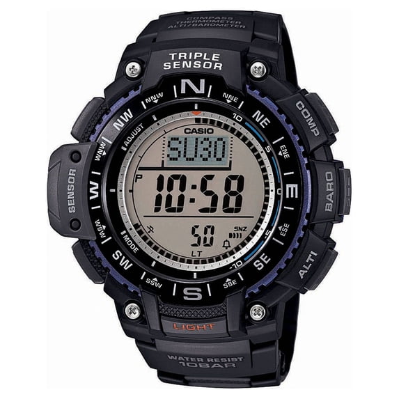 Casio Men's Triple Sensor Compass Watch, Black Strap