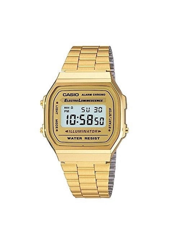 Men's 'Vintage' Digital Illuminator Gold-Tone Stainless Steel Watch A168WG-9