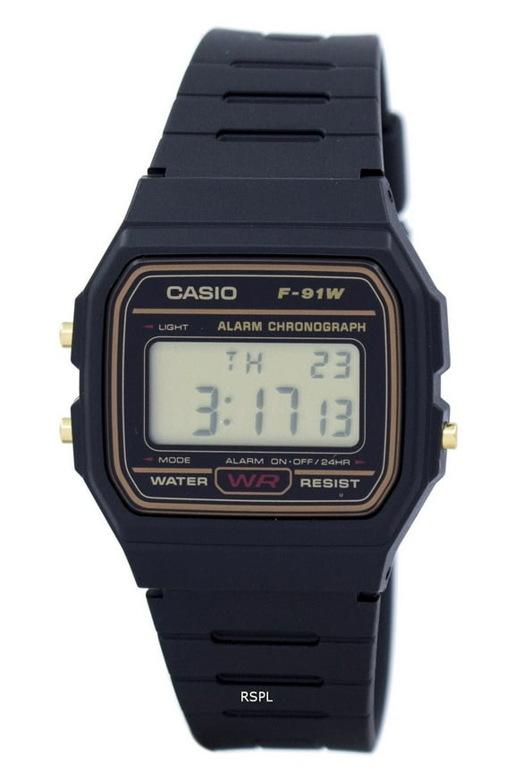 Men's Vintage F-91WG-9 Black Resin Quartz Digital Sport Watch