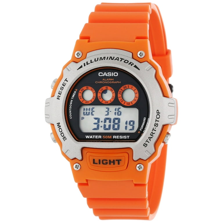 Casio men's orange illuminator lcd watch online