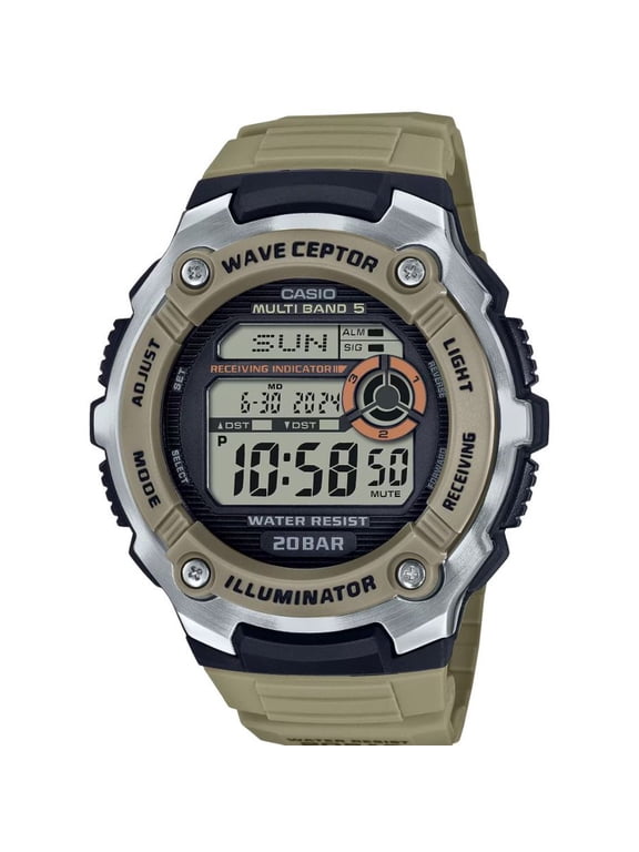 Men's Weveceptor World-Time Digital Watch, Tan WV200R-5A