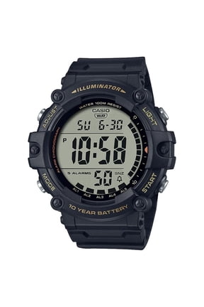 Men's Wide Face Digital Black Watch with Extra Long Resin Strap - AE1500WHX-1AV