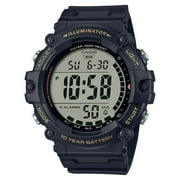 Casio Mens Wide Face Digital Black Watch with Extra Long Resin Strap - AE1500WHX-1AV
