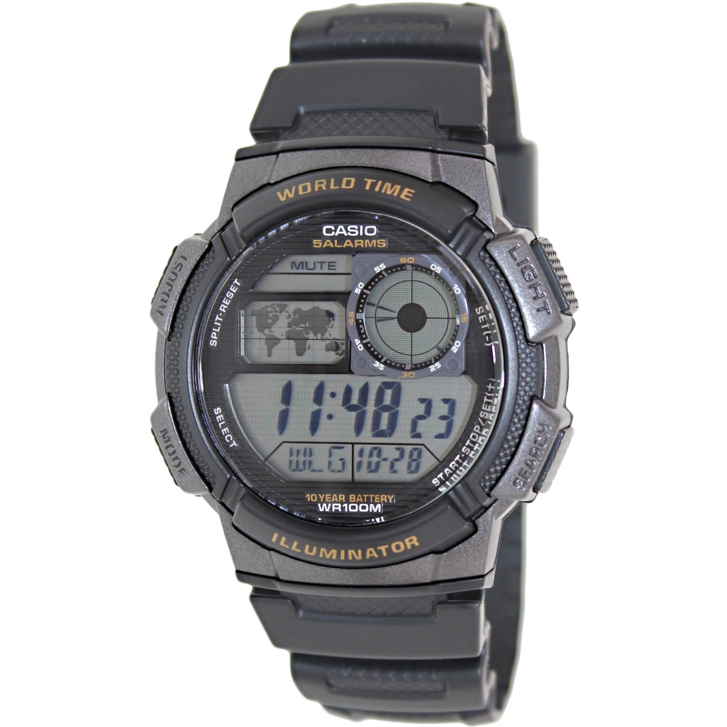 Men's Casio Sports Digital World Time Oversized Watch AE3000W-1AV