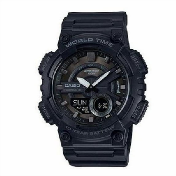 Casio Men's World Time Telememo Black Sport Watch