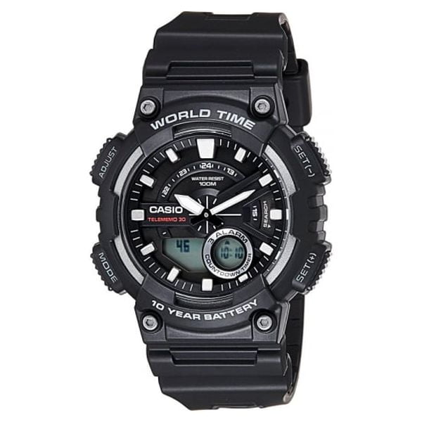 Casio Orologio Sportivo AEQ-120W-1AVCF – Analogico/Digitale, Batteria 10 Anni, 100m Water Resistant, Cronometro